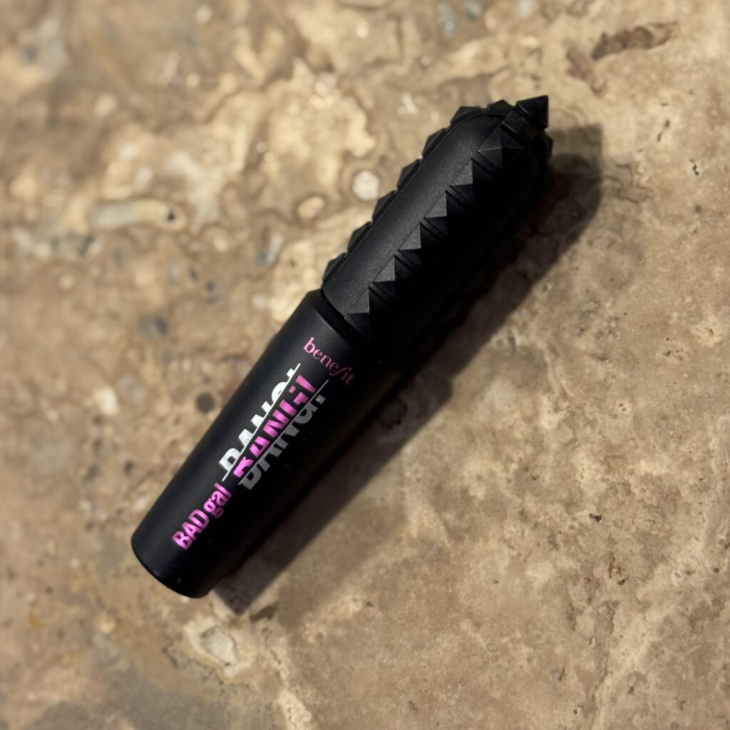 Benefit Bad Gal Bang travel-size mascara, creates dramatic lashes that define my eyes without liner.